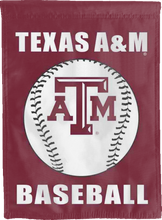 Load image into Gallery viewer, maroon texas a&amp;M baseball double sided house flag for college dorm decor
