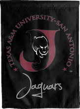 Load image into Gallery viewer, black texas a&amp;m san antonio jaguars double sided house flag for man cave decor
