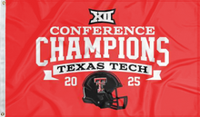 Load image into Gallery viewer, texas tech 3x5 flag with big 12 conference champions logo for sports decor
