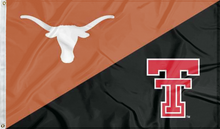 Load image into Gallery viewer, texas texas tech house divided flag for college dorm decor
