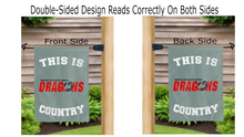 Load image into Gallery viewer, this is minnesota state university moorhead dragons country logo reading correctly on both sides of garden flag
