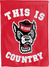 Load image into Gallery viewer, red this is nc state wolfpack country double sided house flag for college dorm decor
