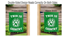 Load image into Gallery viewer, this is northwest missouri state bearcats country logo reading correctly on both sides of garden flag
