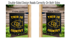 Load image into Gallery viewer, this is ottawa university braves country logo reading correctly on both sides of double sided garden flag
