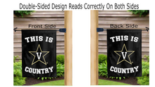 Load image into Gallery viewer, this is vanderbilt country logo reading correctly on both sides of garden flag

