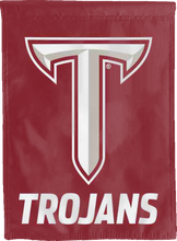 Load image into Gallery viewer, red troy trojans double sided house flag for man cave decor
