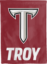 Load image into Gallery viewer, red troy university double sided house flag for college dorm decor 

