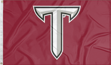 Load image into Gallery viewer, red troy university flag for college dorm decor
