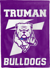 Load image into Gallery viewer, purple truman bulldogs double sided house flag for man cave decor
