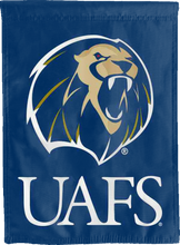 Load image into Gallery viewer, blue uafs double sided house flag for game day decor
