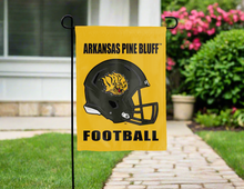Load image into Gallery viewer, gold uapb football garden flag for yard decor
