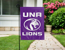 Load image into Gallery viewer, purple una lions double sided garden flag for yard decor
