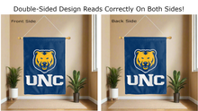 Load image into Gallery viewer, unc bears logo reading correctly on both sides of blue house flag
