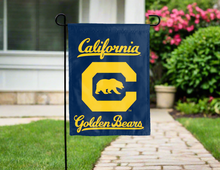 Load image into Gallery viewer, blue uc berkeley double sided garden flag for yard decor
