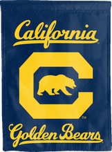 Load image into Gallery viewer, blue uc berkeley double sided house flag for man cave decor
