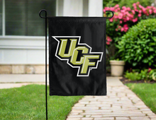 Load image into Gallery viewer, university of central florida double sided garden flag with ucf logo for yard decor
