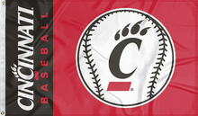 Load image into Gallery viewer, university of cincinnati bearcats baseball flag for college dorm decor
