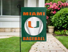 Load image into Gallery viewer, green university of miami baseball garden flag for yard decor
