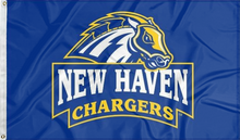 Load image into Gallery viewer, blue university of new haven chargers flag for college dorm decor
