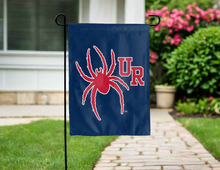 Load image into Gallery viewer, blue university of richmond double sided garden flag with ur logo for yard decor
