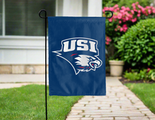 Load image into Gallery viewer, blue university of southern indiana double sided garden flag for yard decor
