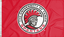 Load image into Gallery viewer, red university of tampa spartans flag for college dorm decor

