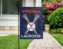 Load image into Gallery viewer, blue university of virginia lacrosse garden flag for yard decor
