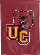 Load image into Gallery viewer, red ursinus college bears double sided house flag for game day decor
