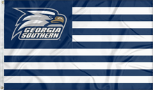 Load image into Gallery viewer, usa flag style georgia southern eagles flag for college dorm decor
