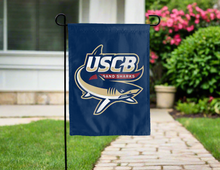 Load image into Gallery viewer, blue uscb sand sharks double sided garden flag for yard decor
