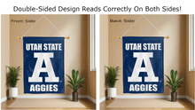 Load image into Gallery viewer, utah state a aggies logo reading correctly on both sides of house flag
