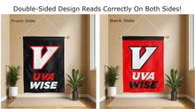 Load image into Gallery viewer, uva wise logo reads correctly on both sides of black and red house flag
