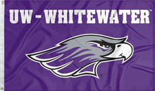 Load image into Gallery viewer, purple uw-whitewater 3x5 flag for college dorm decor
