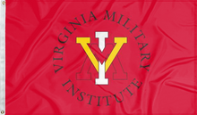 Load image into Gallery viewer, red virginia military institute flag for college dorm decor
