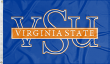 Load image into Gallery viewer, blue virginia state university flag for college dorom decor
