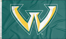 Load image into Gallery viewer, green wayne state university flag for college dorm decor
