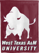 Load image into Gallery viewer, maroon west texas A&amp;M university double sided house flag for man cave decor
