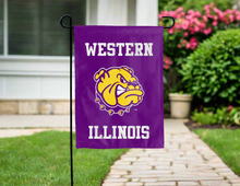 Load image into Gallery viewer, western illinois university double sided garden flag for yard decor
