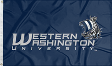 Load image into Gallery viewer, blue western washington university flag for college dorm decor
