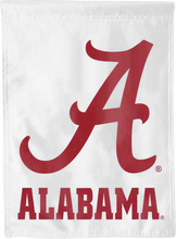 Load image into Gallery viewer, white university of alabama double sided house flag for college dorm decor
