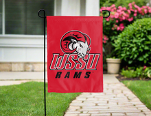 Load image into Gallery viewer, red winston-salem state university double sided garden flag for yard decor
