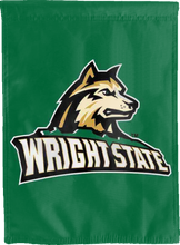 Load image into Gallery viewer, green wright state raiders double sided house flag for man cave decor
