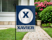 Load image into Gallery viewer, blue and grey xavier baseball garden flag for yard decor
