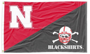 University of Nebraska - N Blackshirts House Divided 3x5 Flag