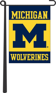 Blue and Gold University of Michigan Garden Flag