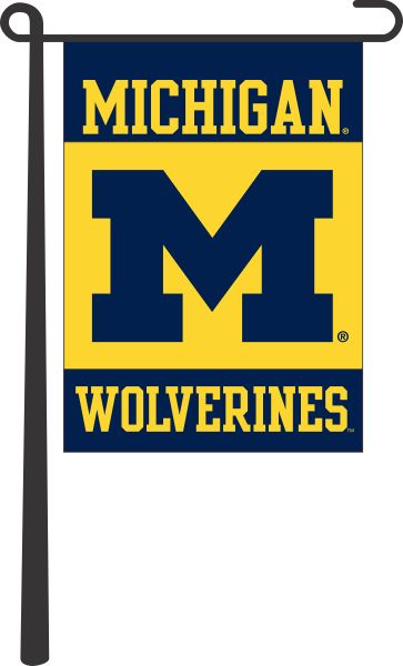 Blue and Gold University of Michigan Garden Flag