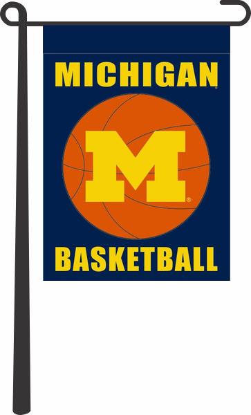 Blue University of Michigan Basketball Garden Flag