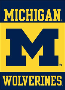 Michigan - Wolverines Block M Maize House Flag