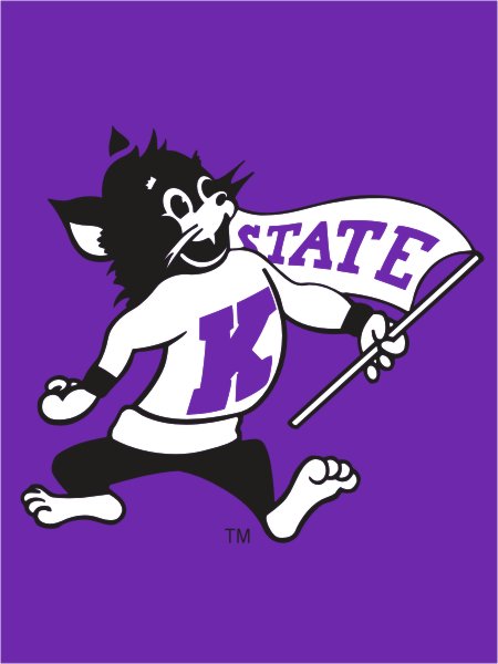 Kansas State - Willie Wildcat Purple House Flag