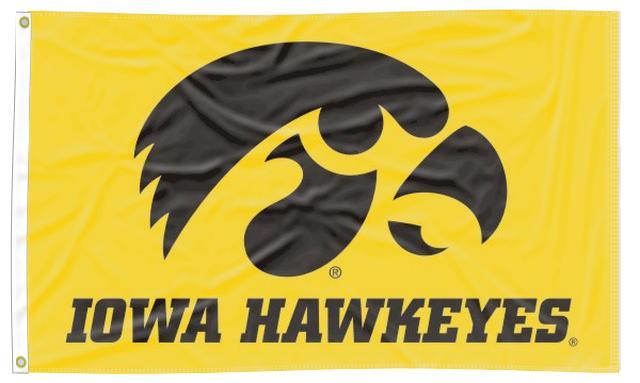 Iowa - Hawkeyes Gold 3x5 Flag